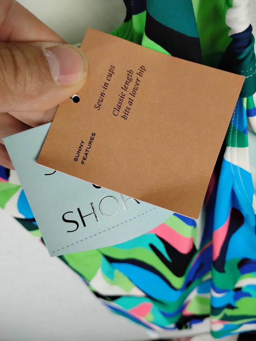New Shade & Shore Teal and Lime Tropical Print Tanikini/ Swim Top Size 3X